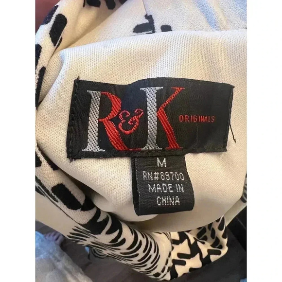 R & K originals dress with black and white abstract pattern pockets medium - Picture 4 of 4